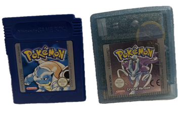 Game Boy Pokémon cartridges (Blue and Crystal)